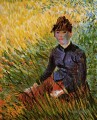 Frau im Gras sitzt Vincent van Gogh